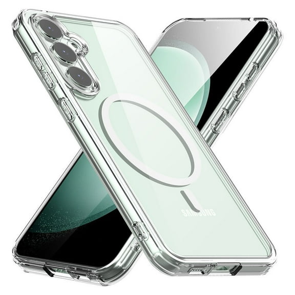 XG-Tech Case for Samsung Galaxy S24 (6.2'') Clear Case Compatible with MagSafe, Crystal Clear Slim Fit Thin Transparent Rugged Bumper Cover Built-in Magnetic Ring Heavy Duty Shockproof Cover (Clear)