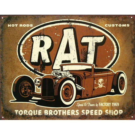 Rat Hot Rods Torque Brothers Speed Shop Tin Sign - (Best Rat Rod Frame)