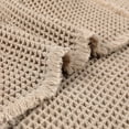 thumbnail image 4 of REGALWOVEN Waffle Tassels Bathroom Mat Soft Absorbent Laundry Room Washable Thick Bath Rugs Bohemia Home Gifts Khaki 24" x 36", 4 of 7