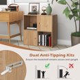 thumbnail image 3 of Giantex cube Bookcase, Wooden Bookshelf w/4-cube, Display Compartment Cabinet forBedroom, Living Room, Natural, 3 of 7