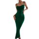 thumbnail image 1 of VISgogo Vestido largo para mujer, tirantes finos con cordones en la espalda, ajustado, ajustado, para fiesta, cóctel VISgogo  moda, 1 of 9