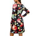 thumbnail image 3 of Gvmfive Women Christmas Long Sleeve Round Neck A Line Party Holidays Dress, 3 of 6