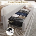 thumbnail image 5 of Towallmark King Size Bed Frame with 2 Storage Drawers, Vintage Velvet Upholstered Bedframe with Wooden Slat Support and Button Tufted Wingback Headboard, No Box Spring Needed, Noise Free,Beige, 5 of 7