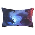 thumbnail image 1 of Fotbe Red And Blue Fire Dragon Funda de Almohada Decorativa Estilo Occidental, Lujo en Algodón, Fundas para Almohadas King, Cojín Estampado para Decoración del Hogar-20"x30", 1 of 6