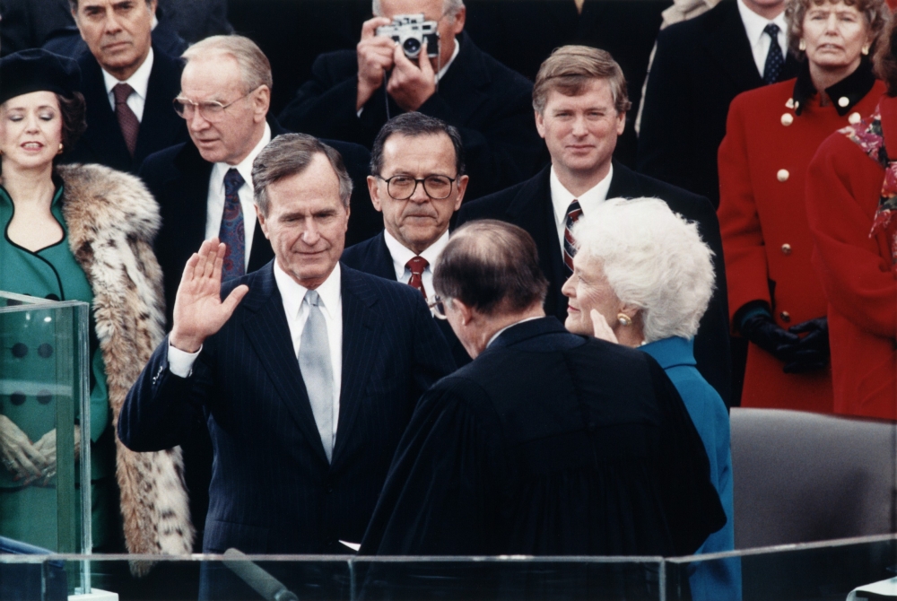 President George Herbert Walker Bush Takes The Oath Of Office 
