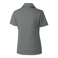 thumbnail image 3 of Women's Cutter & Buck  Gray Carolina Panthers Helmet Logo CB DryTec Genre Textured Solid Polo, 3 of 3
