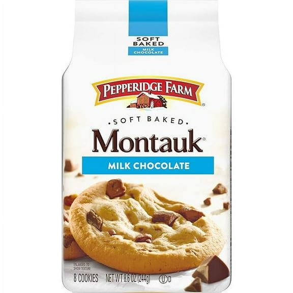 Pepperidge Farm Montauk Soft Baked Milk Chocolate Chunk Cookies, 8.6 Oz Bag (8 Cookies)( Pack of 3 )