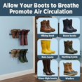 thumbnail image 4 of Heavy Duty Wall Mounted Boot Rack & Boot Hangers, 2 Pack Metal Boots Organizer for Tall Boots - Space Saving Shoe Storage for Entryway, Closet, Garage, 4 of 4