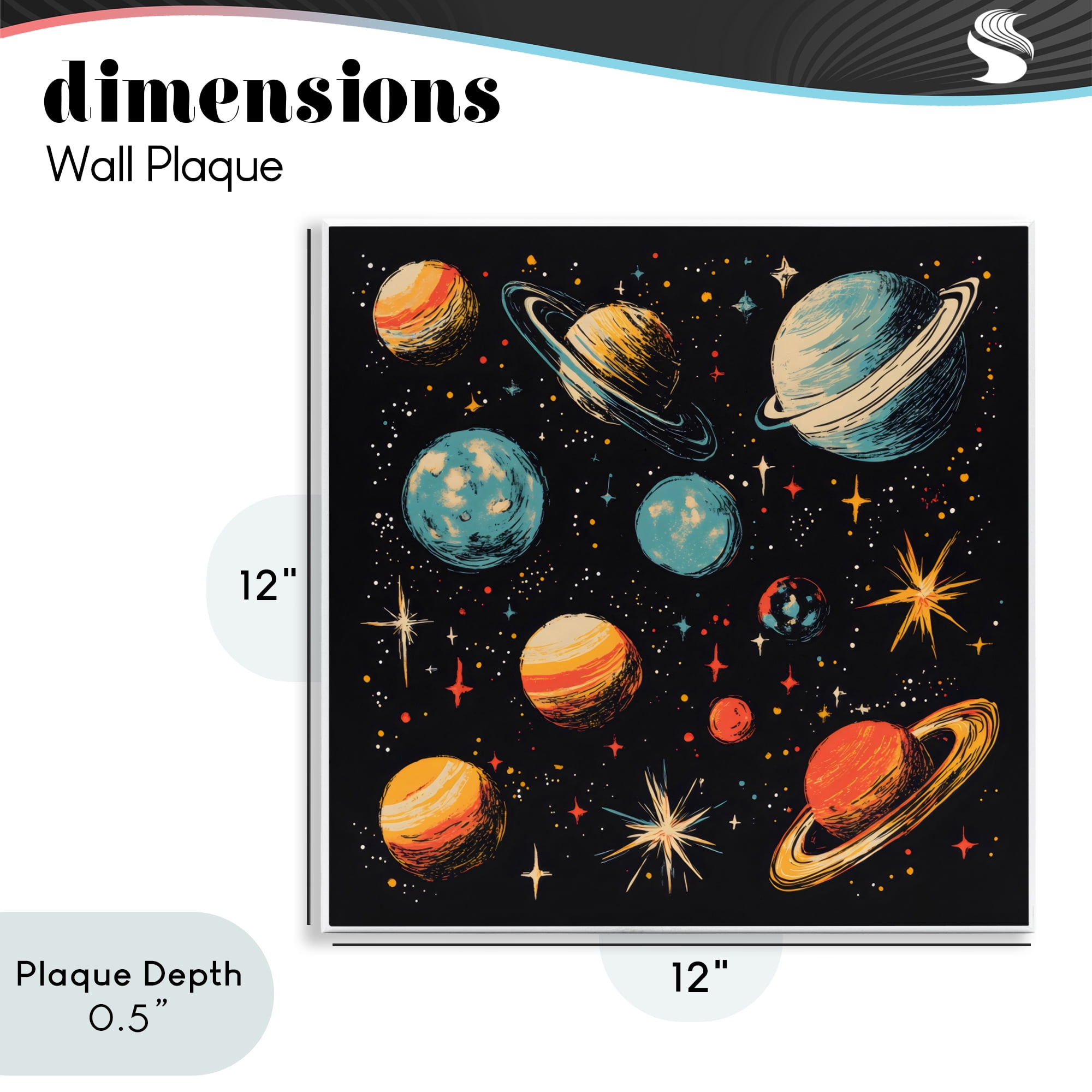 Stupell Industries Colorful Retro Planets Wall Plaque Art, design by Creative Studio