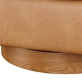 thumbnail image 6 of Comfort Pointe Modern Faux Leather Swivel Barrel Accent Chair, Brown, 6 of 8