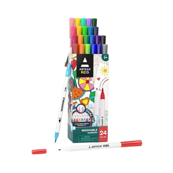 Plumones Marcador Arteza Dibujo Doble Punta Lavable Para Niños