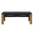 thumbnail image 5 of Benjara Theo Coffee Table- 2 Drawers- Gold Metal- Retro Black Wood 48 Inch, 5 of 5