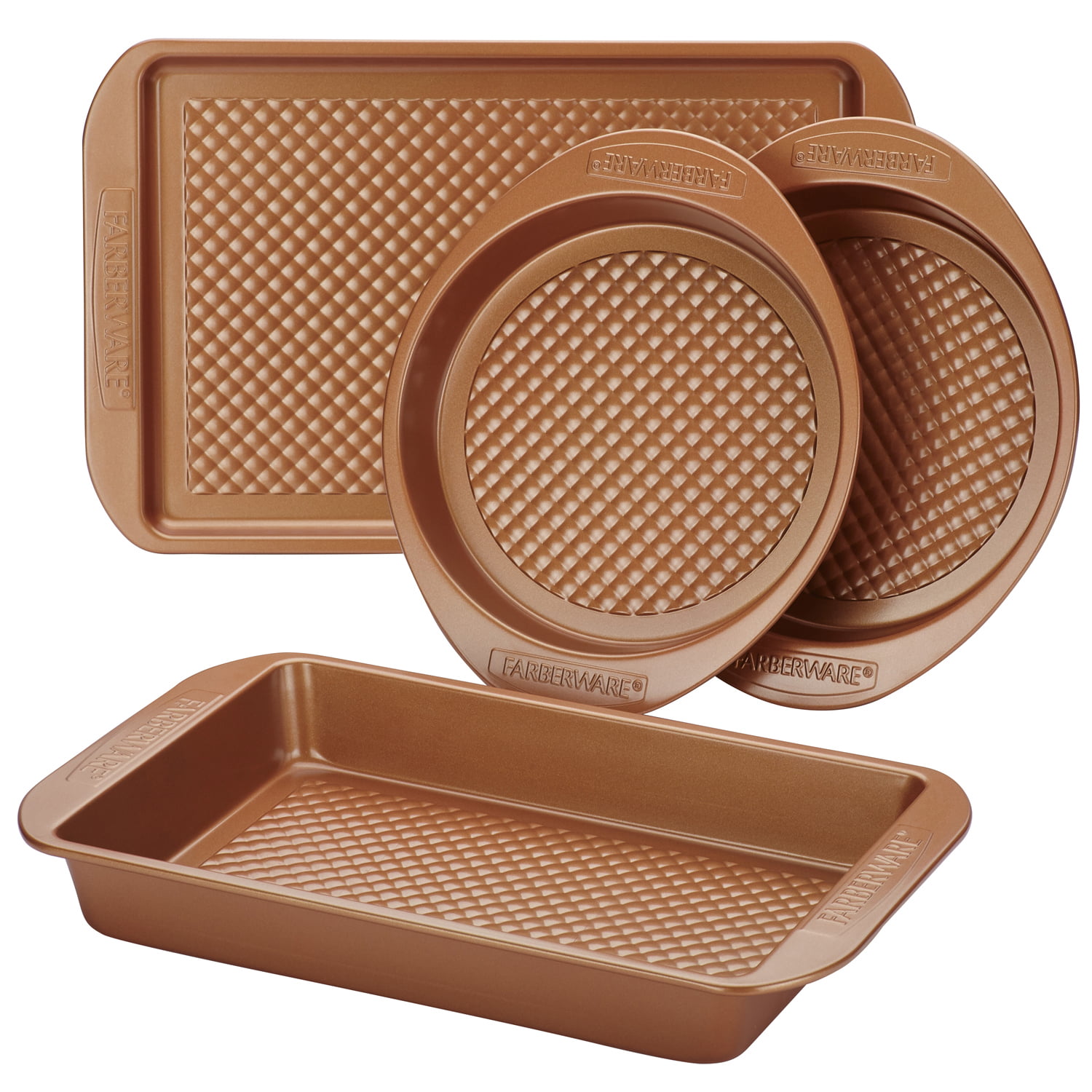 Farberware 4-Piece Colorvive Nonstick Bakeware Set, Copper