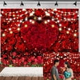 thumbnail image 4 of Valentines Day Backdrop, Red Rose Flower Photography Backdrops, Valentine Wedding Bridal Mother's Day Birthday Party Decoration Photo Booth Studio Props Banner for Photoshoot,7X5ft, 4 of 5