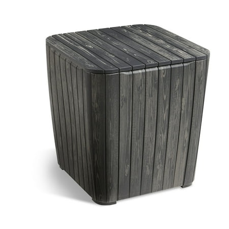 Keter Luzon Flexitone Side Table, Graphite Wood Look