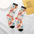 thumbnail image 4 of Uemuo Flowers And Birds Watercolor Printed Kids Boys Socks Seamless Crew Socks Crazy Funny Athletic Sport Socks for Children, 4 of 6
