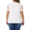 thumbnail image 4 of DARING DIVA Women's Plus Mesh T Shirt Blouse Tops 3X White, 4 of 7