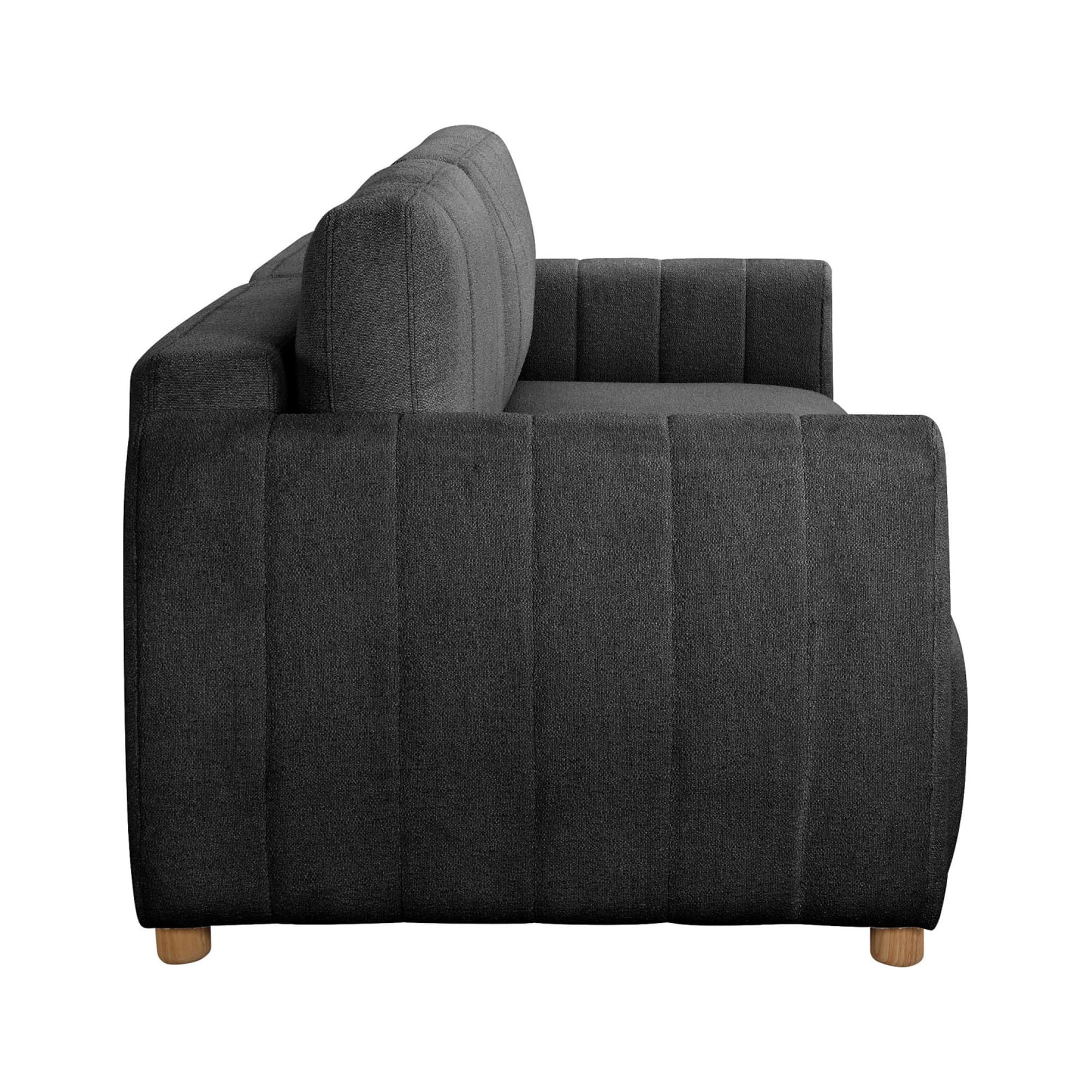 Serta Grant Scandinavian Convertible Sofa with Queen Size Sleeper, Charcoal Boucle Fabric