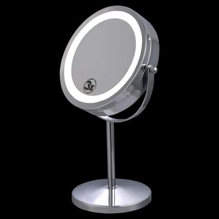 Costway 7 Double-Sided Makeup Mirror 18 LED Lights 3x Magnification Vanity Beauty - Walmart.com