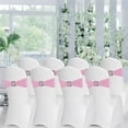 thumbnail image 2 of 100 Pack Spandex Stretch Chair Sashes Bows Elastic Chair Cover Bands Ties with Buckle Slider for Wedding Party Banquet Restaurant Baby Shower Chairs Decorations (Pink), 2 of 7