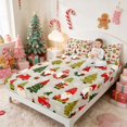 thumbnail image 2 of Manfei Christmas Tree Fitted Sheet Green Queen Bedding, Coral White 3-Piece 1 Fitted Sheet and 2 Pillowcases, 2 of 6