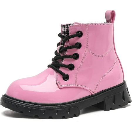 

Boys Girls Waterproof Lace Up Combat Ankle Boots With Side Zipper for Toddler/Little Kid/Big Kid