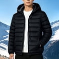 thumbnail image 3 of Goodtrade8 Zip up Hoodie Jacket for Men Big and Tall Puffer Jacket Casual Solid Color Long Sleeve Hooded Warm Winter Mens Coats, 3 of 9