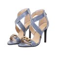 thumbnail image 1 of Zapatos de mujer Sandalias con cremallera en la espalda Tacón súper alto Peep Toe Cadena de moda Casual Correas cruzadas Stilettos Wmkox8yii  hfjk4220, 1 of 6