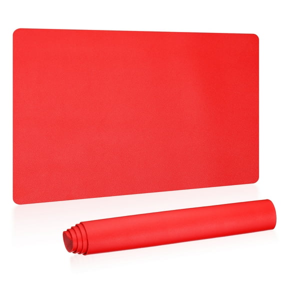Uxcell 24"x13" Large Desk Mat, PU Leather Dual Side Large Desk Pad, Red