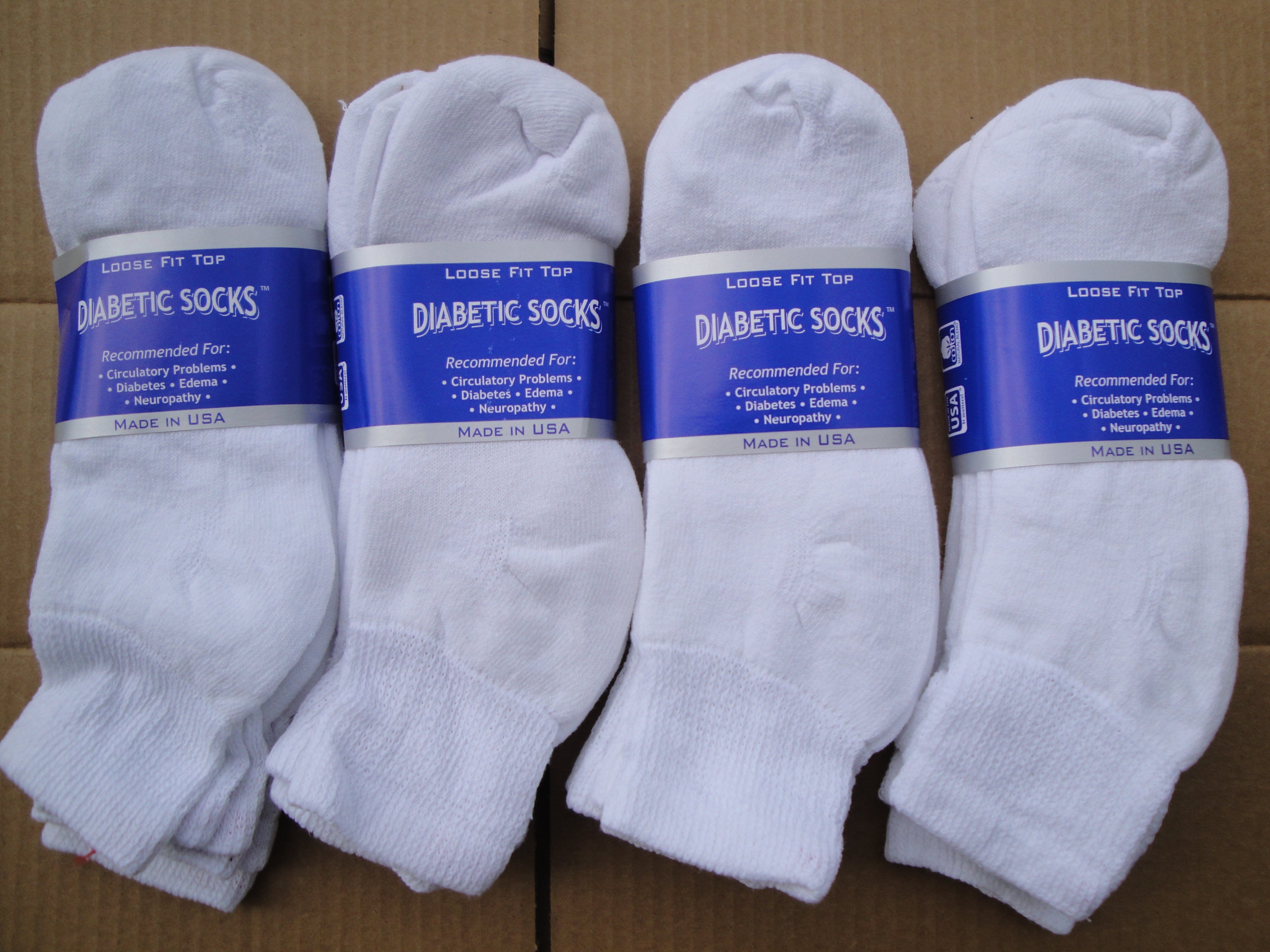 12 Pairs of Mens White Diabetic Ankle Socks 13-15 King Size Made in USA ...