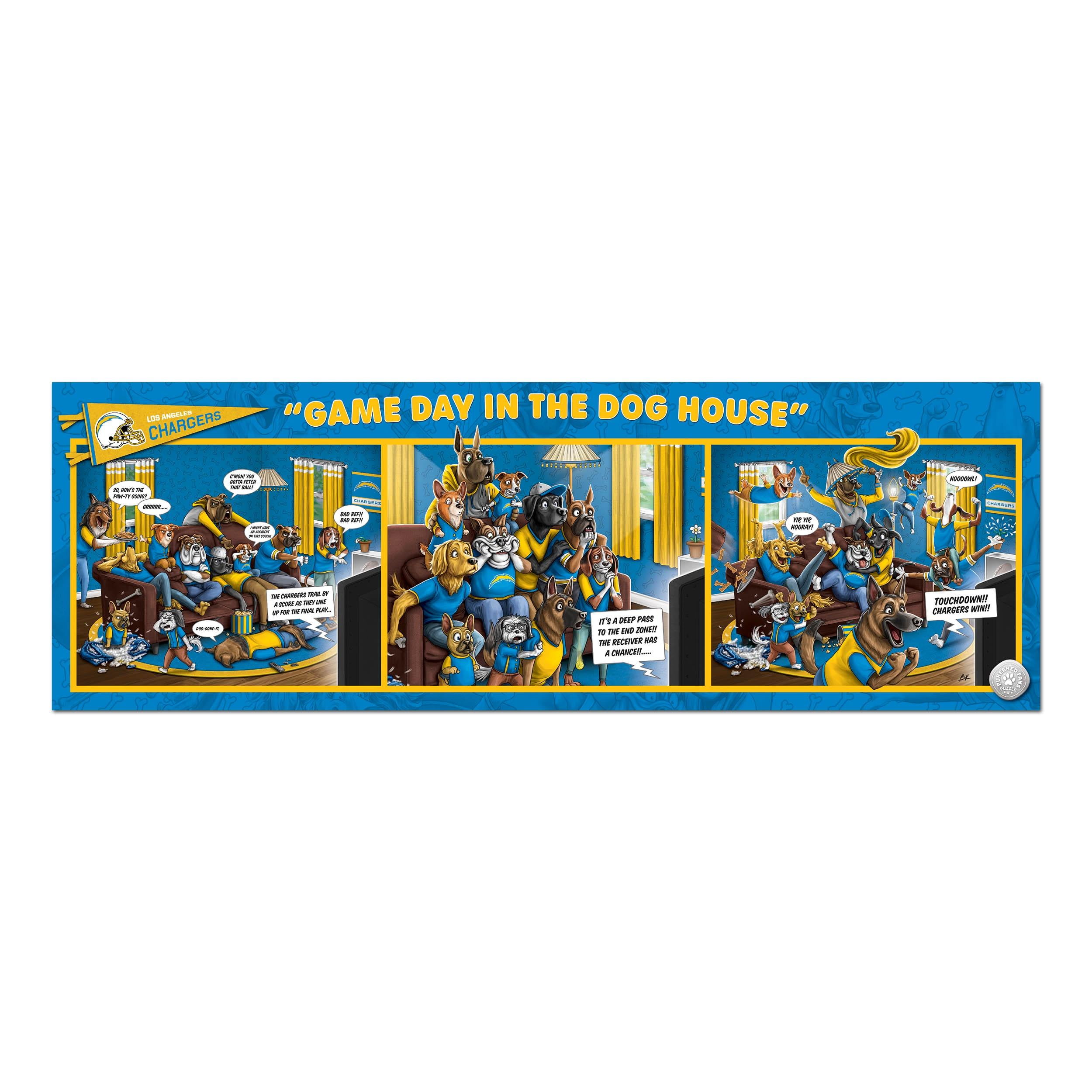 YouTheFan NFL Los Angeles Chargers Purebred Fans Gameday in the Dog House 1000PC Puzzle