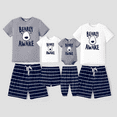 thumbnail image 1 of PatPat Pyjamas Assortis pour la Famille « Early AWAKE » avec Visage d'Ours à Rayures (Résistant aux Flammes), 1 of 5