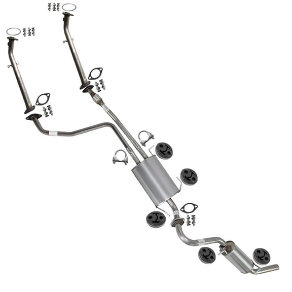 Northeastern Exhaust Front Pipe, Intermediate Pipe, Muffler & Resonator Fits 1997-2000 Infiniti QX4 3.3L - Direct Fit | Stainless Steel Exhaust System Kit