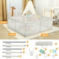 thumbnail image 4 of Large Baby Playpen, 79x63x27inch Activity Center Playard for Babies and Toddlers, Beige, 4 of 8