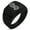 Black, variant on Stainless Steel God of Mischief Loki Viking Norse Geometric Pattern Step-Down Biker Style Polished Ring