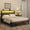 Rustic Brown with Storage Full, variant on Dayago Queen Size Bed Frame with Upholstered, LED Light,  Platform Bed with Charging Station, No Box Spring Required