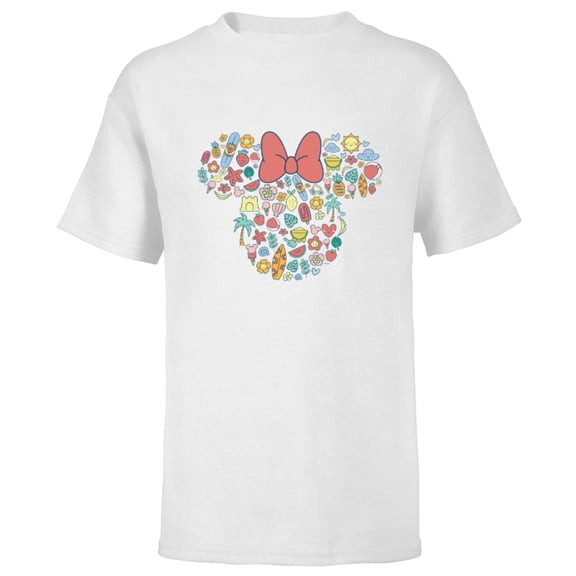 Disney Minnie Mouse Icon Summer Fun - Short Sleeve T-Shirt for Kids - Customized-White