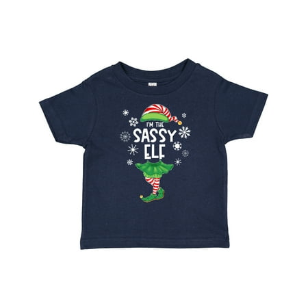 

Inktastic Funny Christmas I m the Sassy Elf with Shoes and Hat Gift Toddler Boy or Toddler Girl T-Shirt