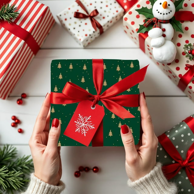 Christmas Gift Wrapping Paper and Diy Handmade Gift Boxes and Party Supplies for Holiday Presents, 22x21 Inch Size, Crafts and Decorations, 1 X Wrapping Paper (*20pcs)