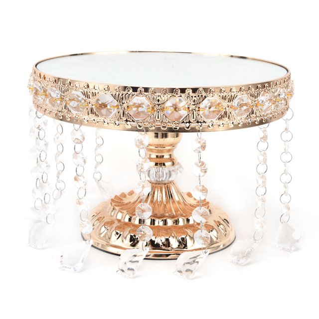 Soporte de exhibición de postres de cristal para bodas, soporte para pasteles de cristal Soporte para pasteles de cristal de metal multifuncional Soporte para pasteles de cristal Integración perfecta Jadeshay A