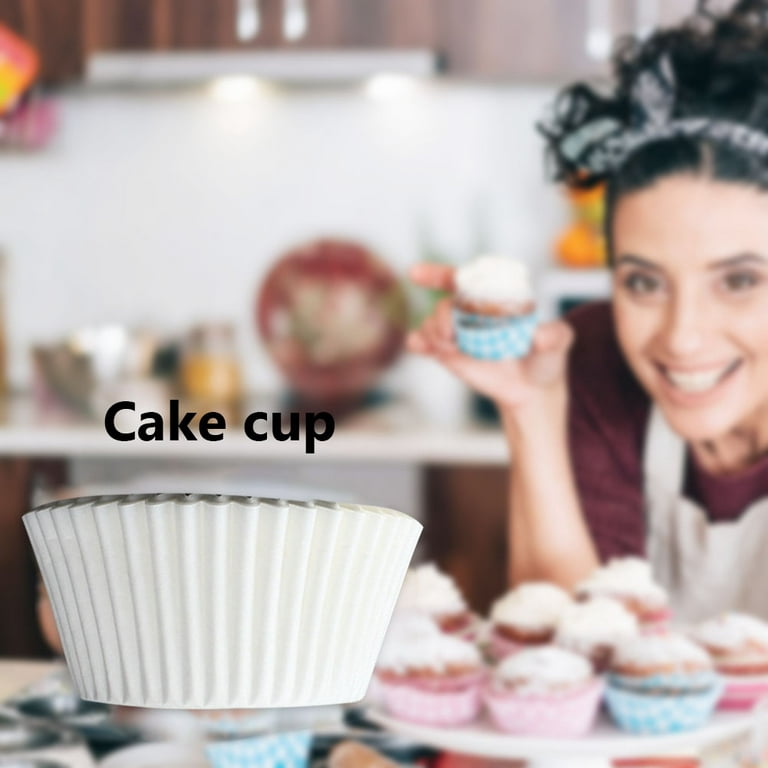 Muffin Liners for Baking - 100pcs White Extra Large Size Cupcake Liners Baking Supplies, Thick Jumbo Parchment Paper Sheets Cute Cups, Greaseproof