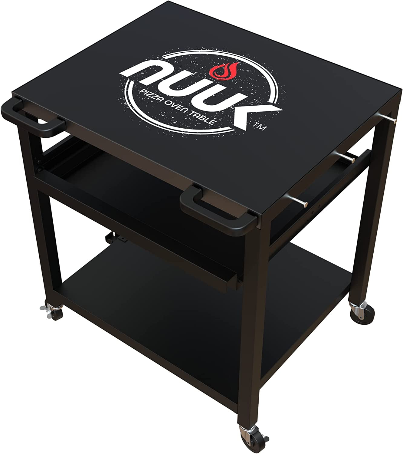 NUUK ThreeShelf Heavy Duty Rolling Outdoor Pizza Oven Table, 24" x 30
