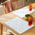 thumbnail image 4 of Blue Easter Placemats Set of 12 Watercolor Spring Bunny Eggs Flowers Place Mats Indoor Wipeable Table Mats Washable Cloth Dining Table Placemats for Kitchen Holiday Party Home Decor 13x19 Inch, 4 of 9