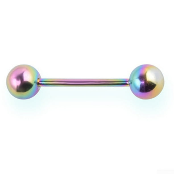 Rainbow Nipple Bar Simple Tongue Bars Nipple Piercing Gold Nipple Rings