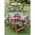 thumbnail image 3 of Outdoor Tablecloth with Umbrella Hole and Zipper, Grey Christmas Round Table Cloth 60 Inch Waterproof Tablecloth, Winter Gnomes Squirrel Xmas Pine Tree Snow Picnic Table Cover for Patio Camping, 3 of 7