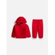 Wonder Nation Baby Zip Up Hoodie and Joggers Fleece Set, Sizes 0/3M-24M