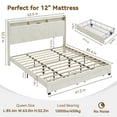 thumbnail image 6 of Sailvan Queen Bed Frame, Platform Bed Frame Queen Size with Storage Drawers & LED Lights, Upholstered Bed Frame with Headboard & Charging Station, 1000lbs Capacity, No Box Spring Needed, 6 of 10