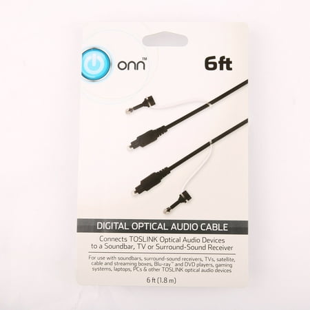 onn. Digital Optical Audio Cable, 6 Feet