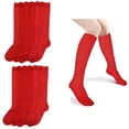 thumbnail image 2 of 12 Pairs Womens Girls Uniform School Socks Knee High Soccer Red Size 9-11 XL Lot, 2 of 4