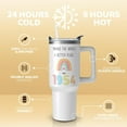 thumbnail image 3 of 40 oz White Retro 70th Birthday Tumbler with Handle and Straw, Insulated, Leak Proof, 70 Years Old Gifts for Her, 3 of 6